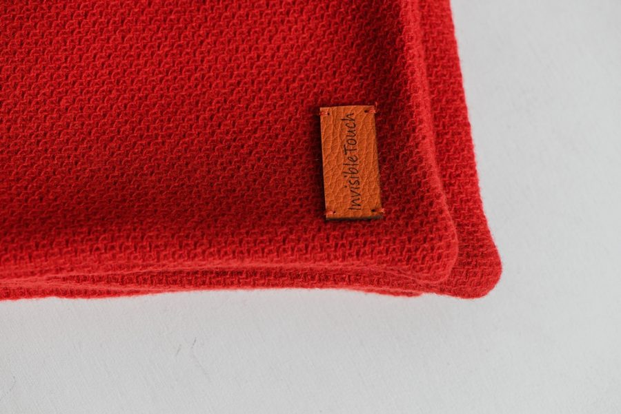 Classic red wider wool scarf