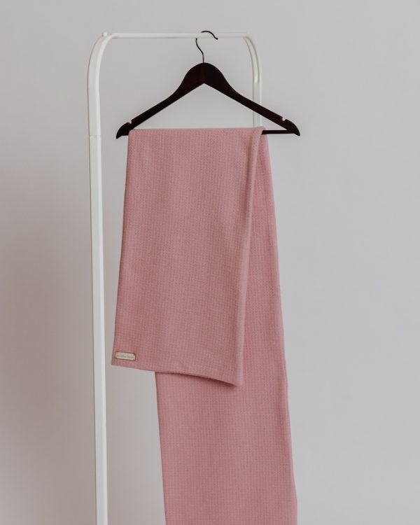 Light pink soft wool wider double scarf