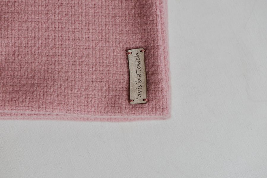 Light pink soft wool wider scarf