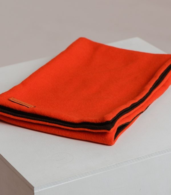 Two sides (orange/brown) wool scarf