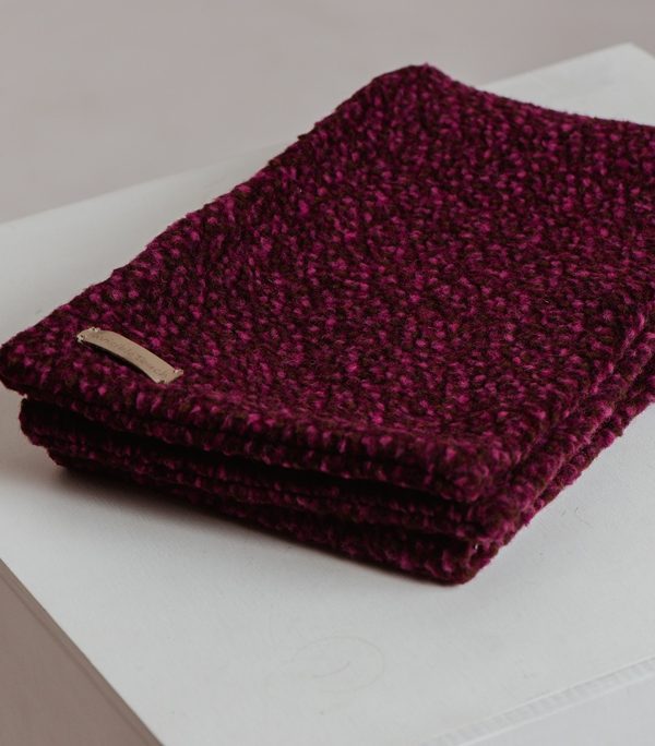 “Burgundy” double sided cute wool scarf
