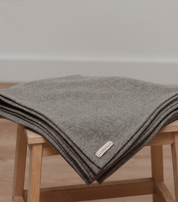 NEW “Cutie grey” soft wool/cotton blanket