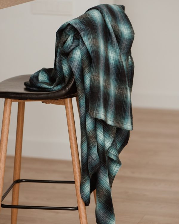Handmade “Deepness of blue” soft wool blanket