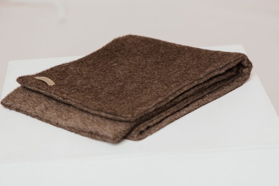 Earthy brown double sided 3in1 wool scarf