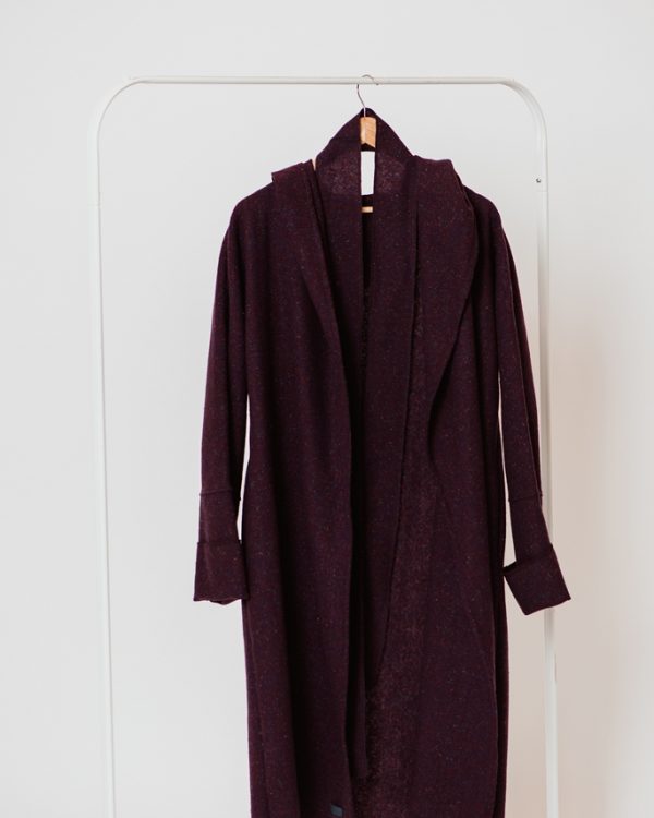 NEW Handmade”Playful violet” kimono style thin wool coat-sweater