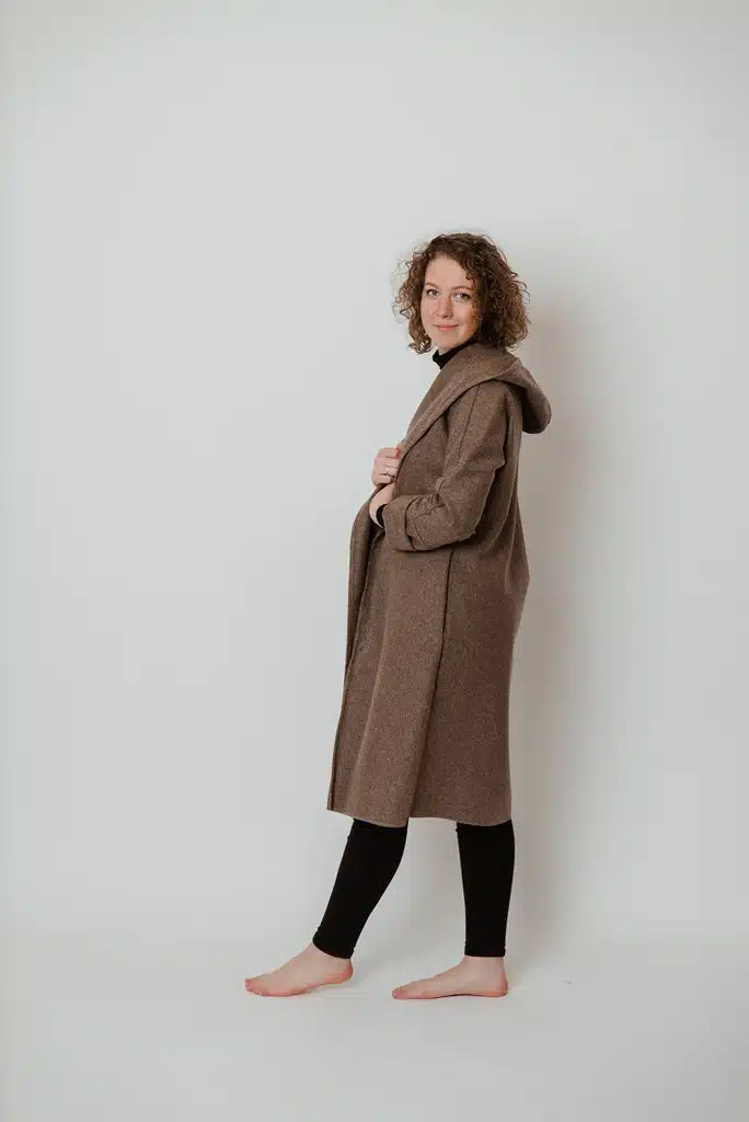 Handmade "Coffee" kimono style wool coat - Image 3