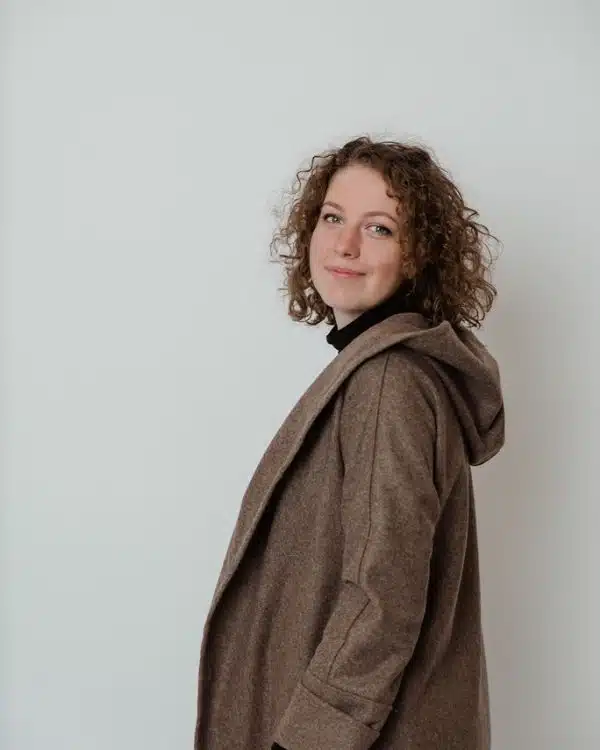 Handmade “Coffee” kimono style wool coat