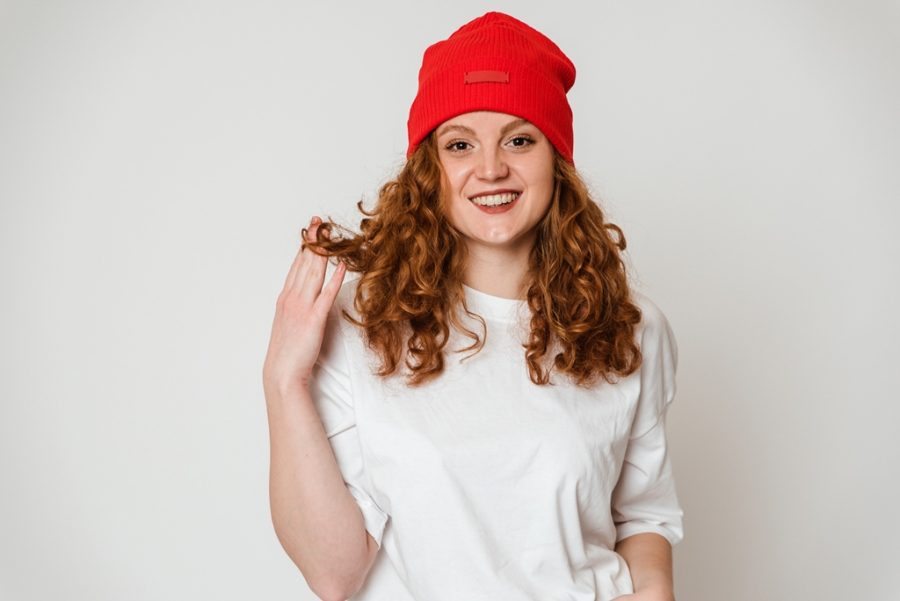 Handmade "Classic red" soft and comfy double cotton beanie hat - Image 4