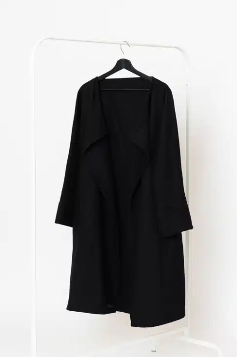 Handmade “Classic BLACK” kimono style soft wool coat