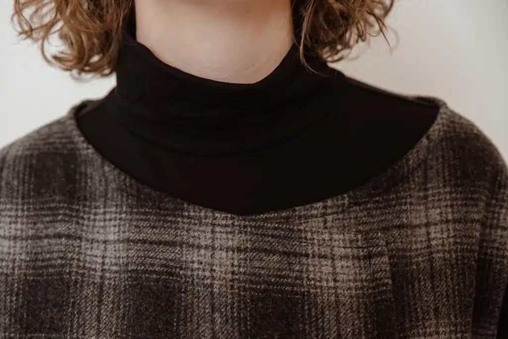 BLACK/GREY kimono style wool coat-cardigan